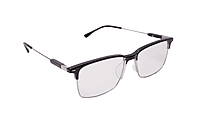 Soigné Unisex Half Rim Rectangular Spectacle Frame.Black-Large