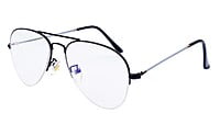 Unisex Medium Half Rim Aviator Spectacle Frame. Black Color