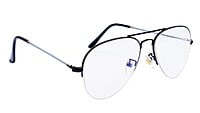 Unisex Medium Half Rim Aviator Spectacle Frame. Black Color