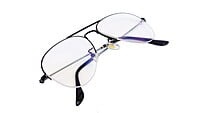 Unisex Medium Half Rim Aviator Spectacle Frame. Black Color
