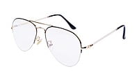 Unisex Medium Half Rim Aviator Spectacle Frame. Golden&Black Color