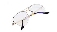 Unisex Medium Half Rim Aviator Spectacle Frame. Golden&Black Color