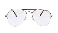 Unisex Medium Half Rim Aviator Spectacle Frame. Golden Color