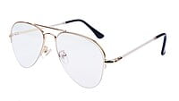 Unisex Medium Half Rim Aviator Spectacle Frame. Golden Color
