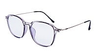 Unisex Large Square Spectacle Frame. See Through Grey Frame