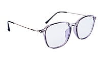 Unisex Large Square Spectacle Frame. See Through Grey Frame