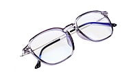 Unisex Large Square Spectacle Frame. See Through Grey Frame