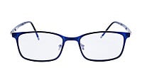 Unisex Medium Rectangular Spectacle Frame. Dark Blue Rim