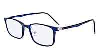 Unisex Medium Rectangular Spectacle Frame. Dark Blue Rim