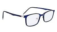 Unisex Medium Rectangular Spectacle Frame. Dark Blue Rim