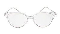 Soigné Female Large Half Rim Cat Eye Spectacle Frame.Transparent&Silver Soigné Female Large Half Rim Cat Eye Spectacle Frame.Transparent&Silver
