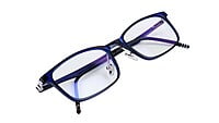 Unisex Medium Rectangular Spectacle Frame. Dark Blue Rim