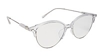 Soigné Female Large Half Rim Cat Eye Spectacle Frame.Transparent&Silver Soigné Female Large Half Rim Cat Eye Spectacle Frame.Transparent&Silver