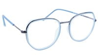 Unisex Large Pentagon Spectacle Frame. Blue &Grey Color Composite Frame.