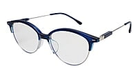 Soigné Female Large Half Rim Cat Eye Spectacle Frame.Blue&Silver Soigné Female Large Half Rim Cat Eye Spectacle Frame.Blue&Silver