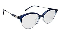 Soigné Female Large Half Rim Cat Eye Spectacle Frame.Blue&Silver Soigné Female Large Half Rim Cat Eye Spectacle Frame.Blue&Silver