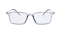 Unisex Large Rectangular Spectacle Frame. See Through Grey Rim Unisex Large Rectangular Spectacle Frame. See Through Grey Rim