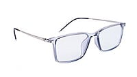 Unisex Large Rectangular Spectacle Frame. See Through Grey Rim Unisex Large Rectangular Spectacle Frame. See Through Grey Rim