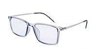 Unisex Large Rectangular Spectacle Frame. See Through Grey Rim Unisex Large Rectangular Spectacle Frame. See Through Grey Rim