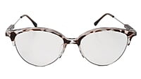 Soigné Female Large Half Rim Cat Eye Spectacle Frame.Brown&Transparent Soigné Female Large Half Rim Cat Eye Spectacle Frame.Brown&Transparent