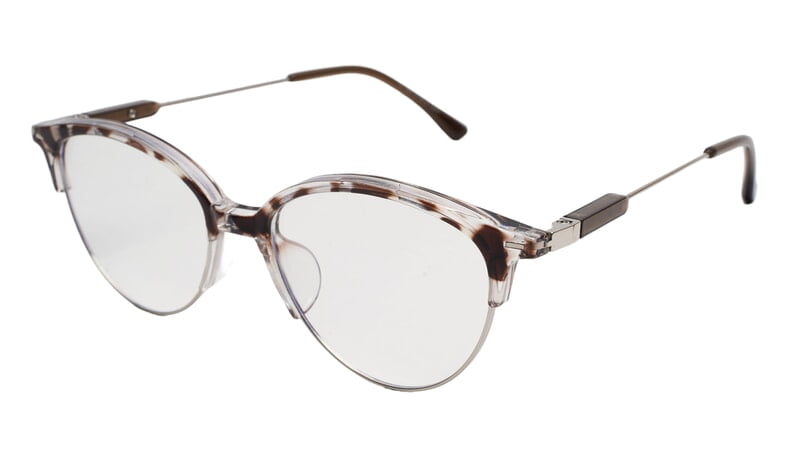 Soigné Female Large Half Rim Cat Eye Spectacle Frame.Brown&Transparent Soigné Female Large Half Rim Cat Eye Spectacle Frame.Brown&Transparent