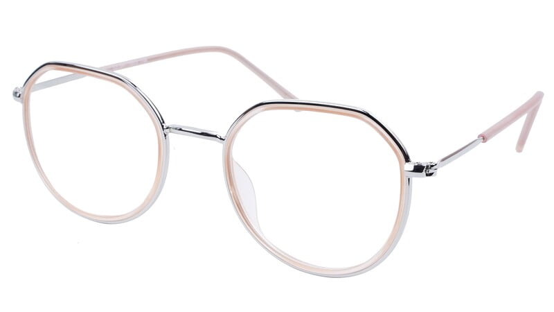 Unisex Large Pentagon Spectacle Frame. Golden Color Frame Unisex Large Pentagon Spectacle Frame. Golden Color Frame