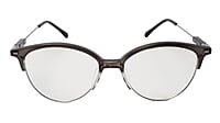 Soigné Female Large Half Rim Cat Eye Spectacle Frame.Gray&Silver Soigné Female Large Half Rim Cat Eye Spectacle Frame.Gray&Silver