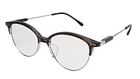 Soigné Female Large Half Rim Cat Eye Spectacle Frame.Gray&Silver Soigné Female Large Half Rim Cat Eye Spectacle Frame.Gray&Silver