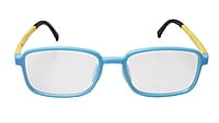 Soigné Kids&Teens Rectangular Spectacle Frame.Blue&Yellow.(12-15)Y-Unisex