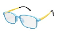 Soigné Kids&Teens Rectangular Spectacle Frame.Blue&Yellow.(12-15)Y-Unisex
