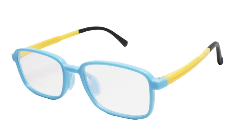Soigné Kids&Teens Rectangular Spectacle Frame.Blue&Yellow.(12-15)Y-Unisex