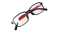 Soigné Kids&Teens Rectangular Spectacle Frame.Red&Black.(12-15)Y-Unisex