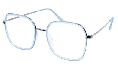 Unisex Oversized Spectacle Frame. Blue & Grey Color Composite Frame