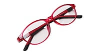 Soigné Kids&Teens Oval Spectacle Frame.Red&Black.(10-14)Y-Unisex