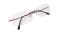 Soigné Female Rectangular Rimless Flexible Spectacle Frame-Pink-Medium