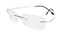 Soigné Unisex Rectangular Rimless Flexible Spectacle Frame-Golden-Medium