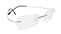 Soigné Unisex Rectangular Rimless Flexible Spectacle Frame-Golden-Medium