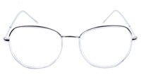 Unisex Large Pentagon Spectacle Frame. Silver Composite Frame