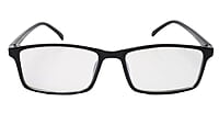 Soigné Unisex Large Rectangular Spectacle Frame.Gloss Black Color Soigné Unisex Large Rectangular Spectacle Frame.Gloss Black Color
