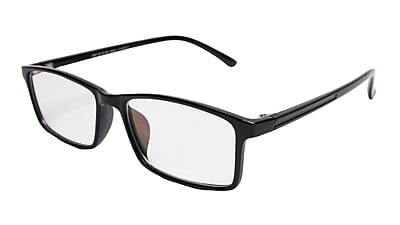 Soigné Unisex Large Rectangular Spectacle Frame.Gloss Black Color Soigné Unisex Large Rectangular Spectacle Frame.Gloss Black Color
