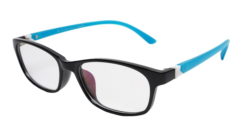 Soigné Kids&Teens Rectangular Spectacle Frame.Black&Blue.(11-15)Y-Unisex