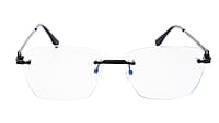 Soigné Unisex Large Square Rimless Spectacle Frame.Black