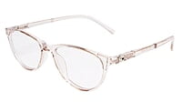 Soigné Female Cat Eye Spectacle Frames.See Through Brown-Large