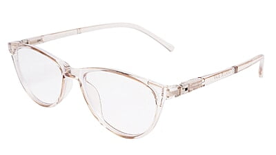 Soigné Female Cat Eye Spectacle Frames.See Through Brown-Large