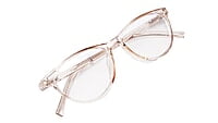 Soigné Female Cat Eye Spectacle Frames.See Through Brown-Large