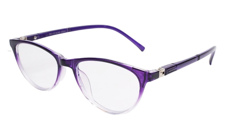 Soigné Female Cat Eye Spectacle Frames.Purple&Transparent-Large Soigné Female Cat Eye Spectacle Frames.Purple&Transparent-Large