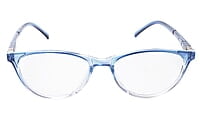 Soigné Female Cat Eye Spectacle Frames.Blue&Transparent-Large