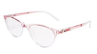 Soigné Female Cat Eye Spectacle Frames.Pink&Transparent-Large Soigné Female Cat Eye Spectacle Frames.Pink&Transparent-Large