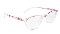 Soigné Female Cat Eye Spectacle Frames.Pink&Transparent-Large Soigné Female Cat Eye Spectacle Frames.Pink&Transparent-Large