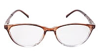 Soigné Female Cat Eye Spectacle Frames.Brown&Transparent-Large